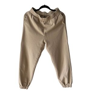 Uniqlo 100% Cotton Beige Tan Drawstring Jogger Pants Size Large